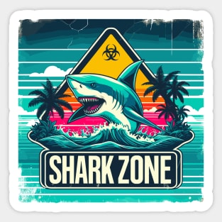 Shark zone warning Sticker